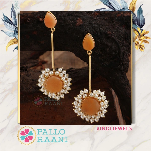 Mustard Druzy Dangler - Mustard, gold